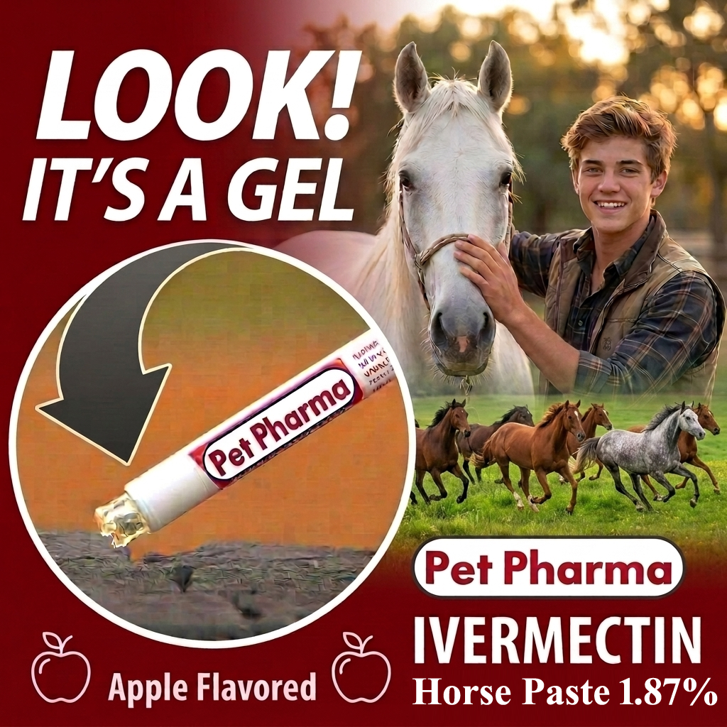 Look! It's a gel — apple-flavored paste for easy dosing